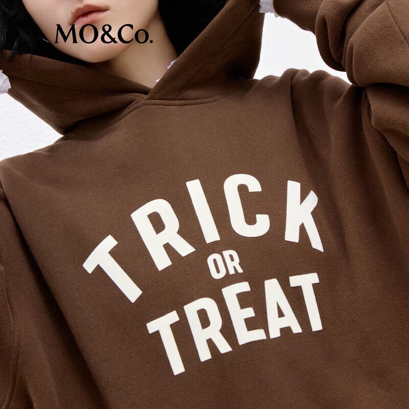 MO&Co. Women's Loose Fit Cartoon Print Hooded Cotton Sweatshirt