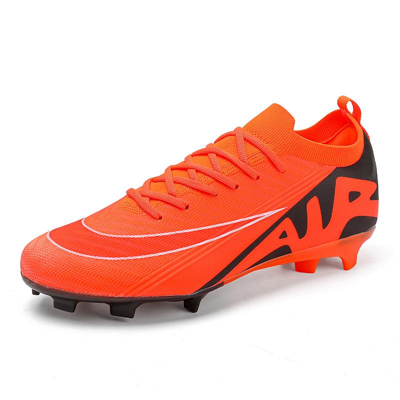 Flying Woven Seamless Football Shoes Fg Spiked Leather Feet Boys And Girls Teenagers Students Non-Slip Training Sports Shoes