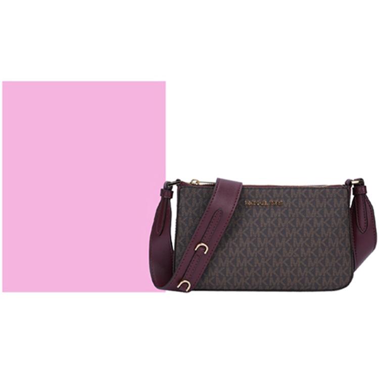 New MICHAEL KORS Jet Set PVC Crossbody Bag Shoulder Bag Small Size Women's Brown & Burgundy 35S1GTVC3B-MERLOT
