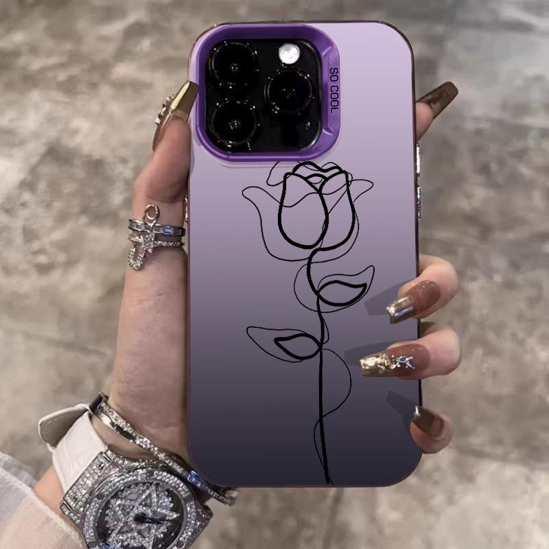 

Black Rose with Butterflies Art Phone Case for iPhone 17 16 15 14 13 12 11 Series Pro Max Plus Double Layer Protection iphone 11