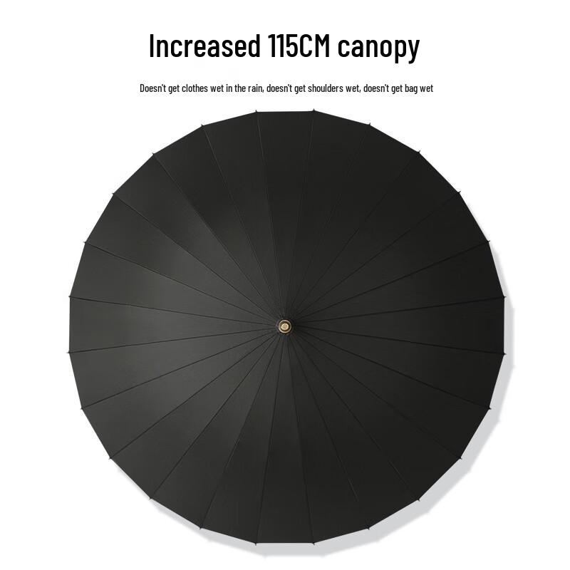 Heavy-Duty 24-Rib Windproof Long Handle Umbrella