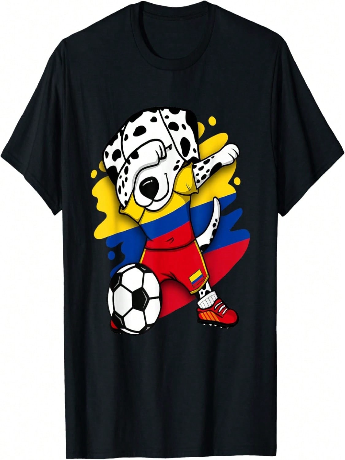Dabbing Dalmatian Colombia Soccer Fans Jersey Football Lover T-Shirt S разноцветный