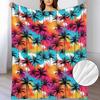 A Soft And Warm Fleece Throw Blanket with a Colorful Tree Pattern, Perfect for Use On The Sofa, for Home Relaxation, As an Air Conditioning Blanket, F