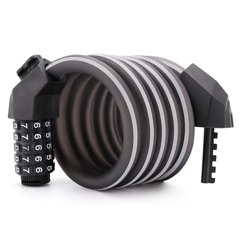 Five-Digit Cross-Border Anti-Theft Bicycle Lock with Thickened Steel Cable and Bracket