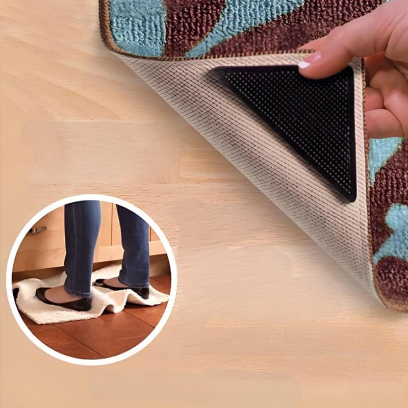 4/8 Pieces Triangle Carpet Fixing Stickers Non-slip Stickers Suitable For Tile Floor Carpet Mat Stickers