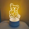 3D Acrylic USB Night Light String Christmas New Year Home Decoration Children's Gift Holiday Warm Smart Lamp Bedside