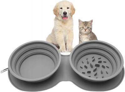 Slow-Down Bowl for Dogs and Cats, Foldable, Silicone, Travel
