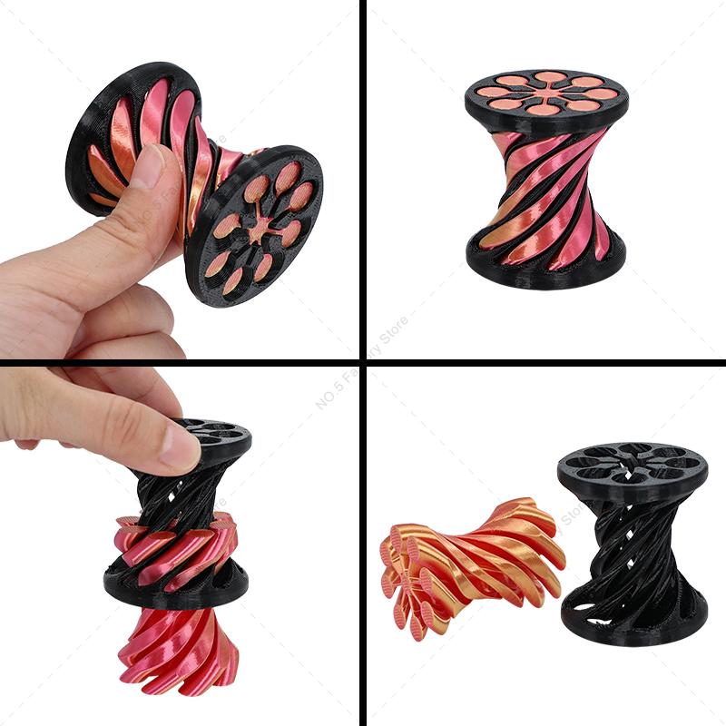 Giocattolo Fidget Cone Spirale Stampato in 3D Piramide Impossibile Attraversabile Scultura Antistress Giocattoli per Adulti Sollievo dallo Stress per Bambini Giocattolo da Tavolo