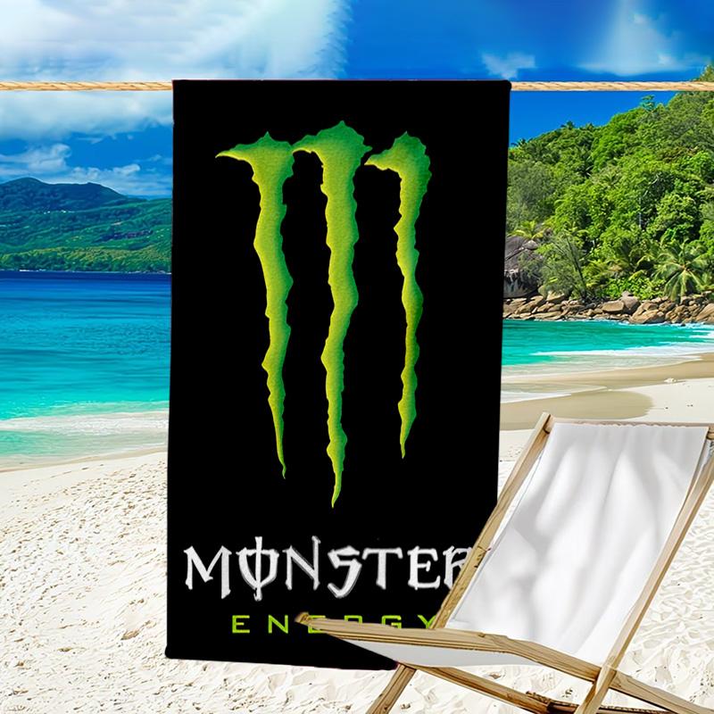 Leistungsstarkes Energy-Drink-Logo Mikrofaser-Strandtuch, Leicht und Schnelltrocknend, für Sommerreisen, Strand-Essentials, Schwimmbad Outdoor