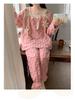 Women's Princess Style Coral Velvet Pajamas - Autumn Lace, Thick & Warm Home Suit