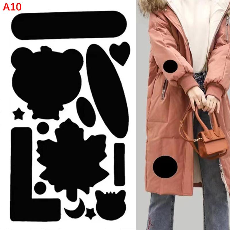 1Set No Ironing Stickers Patches Down Jacket Universal Black Self Adhesive Patcher Repair Washable Sewing Fabric Diy Fix Patch