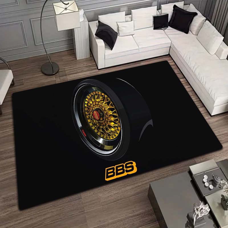 BBS Racing Mat Home Living Room Bedroom Decoration Kitchen Bathroom Anti Slip Entrance Carpet Balcony Flannel Floor Mat Gift