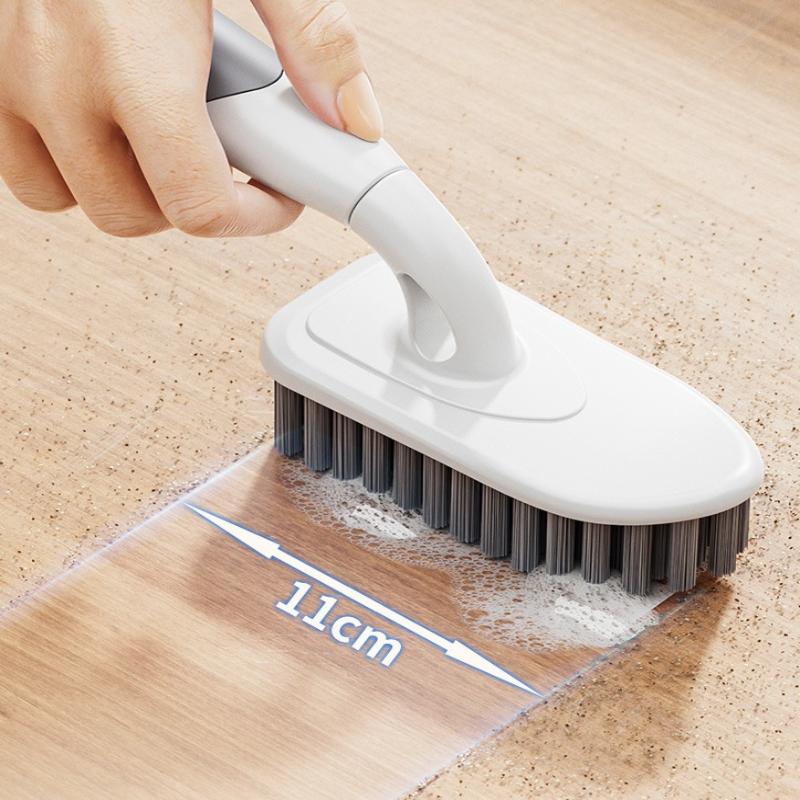 Teleskopik Uzun Saplı Temizlik Fırçası Banyo Fayans Tuvalet Üçgen Fırça Çok Fonksiyonlu Çift Fırça Başlıklı Yer Fırçası