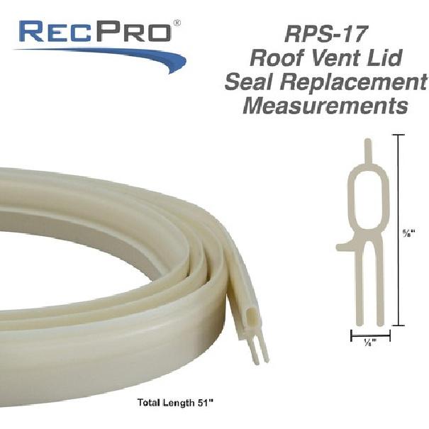 RV Roof Vent Seal White Vinyl | 51" RV Seal Replacement for Roof Vents Made i