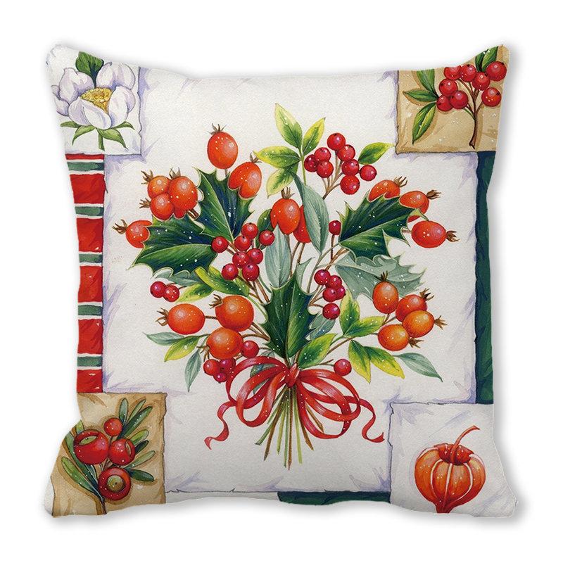 Green plants and flowers pattern series Digital printing short plush pillow covers for car sofa office cushion cover home goods