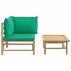 VidaXL Garden Lounge Set 2 Pcs with Cushions Green Bamboo 362292