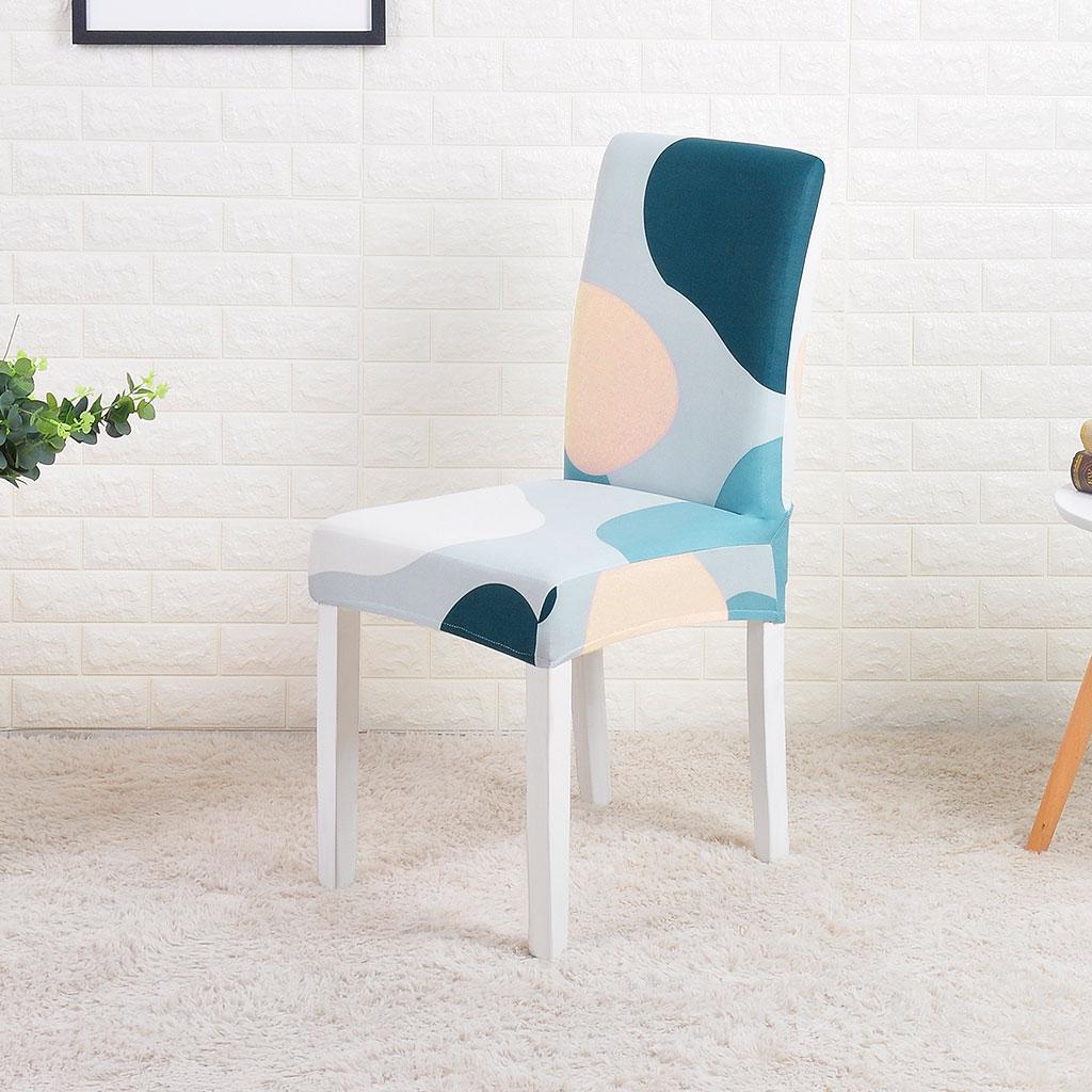 4Pcs Modern Printed Removable And Washable Stretch Banquet Hotel Dining Room  Chair Cover Elastic Seat Chair Covers