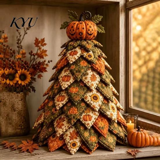 Pacchetto Completo Materiale da Cucito Kit Artigianale Albero di Natale in Tessuto Trapuntato Fai da Te, Set Regalo Fatto a Mano Patchwork Vintage per Insegnanti Amici Natale, da Tavolo