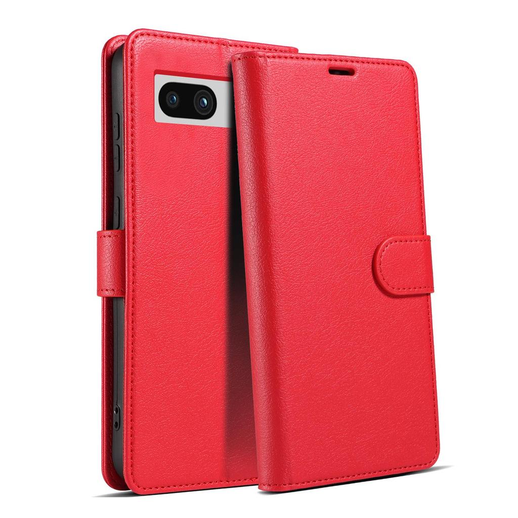 Skinnveske for Google Pixel 8A, 6A og 7 Pro mobiltelefoner - flip-deksel og beskyttelsesdeksel.