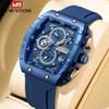 VA VA VOOM New Designer Fashion Silicon Sports Chronograph Watches for Men Waterproof Casual Barrel  Quartz Watch with Calendar