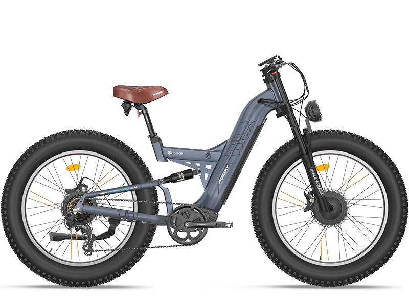 Freesky M530 Electric Bike, 2 * 1000W Dual Motor, 48V 30Ah Battery, 26*4.0'' Fat Tires, Range 120KM,  Max 64 KM/H, Dual Suspension
