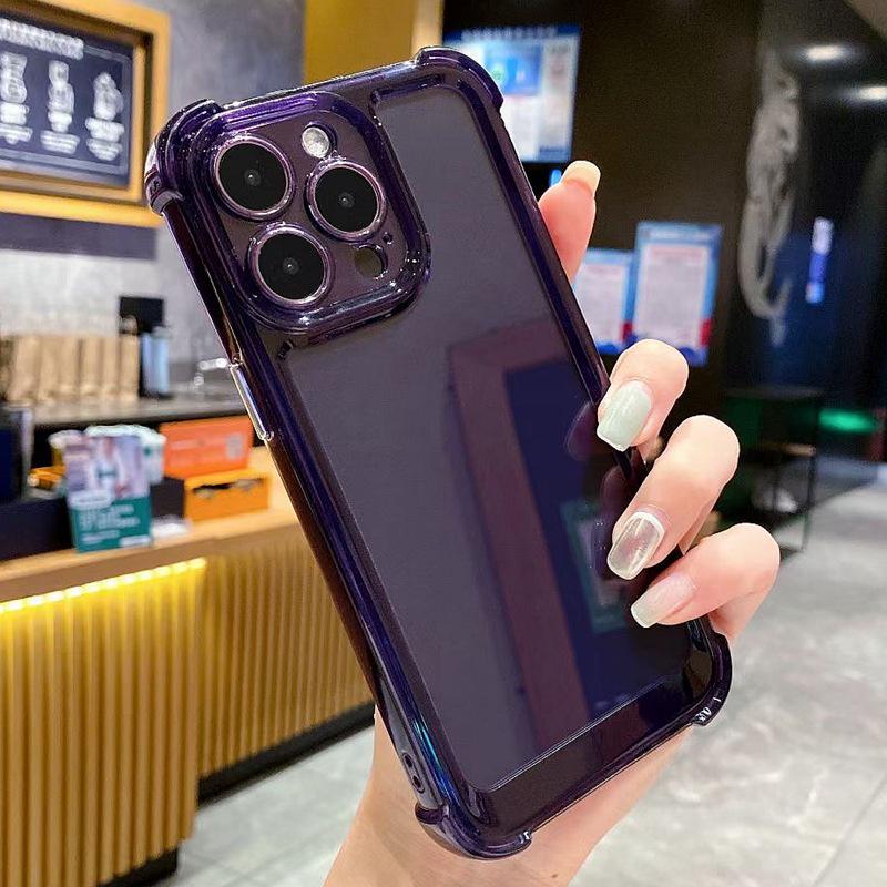 iPhone 16, 15 Pro Max, 14, 13, 12 için Şeffaf Her Şey Dahil Kılıf – Dört Köşeli Düşmeye Karşı Korumalı Akrilik Kılıf.