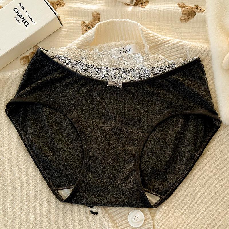 Girls Spring and Autumn Pure Cotton Lace Edge 10A Antibacterial Cotton Crotch Waist Triangle Briefs
