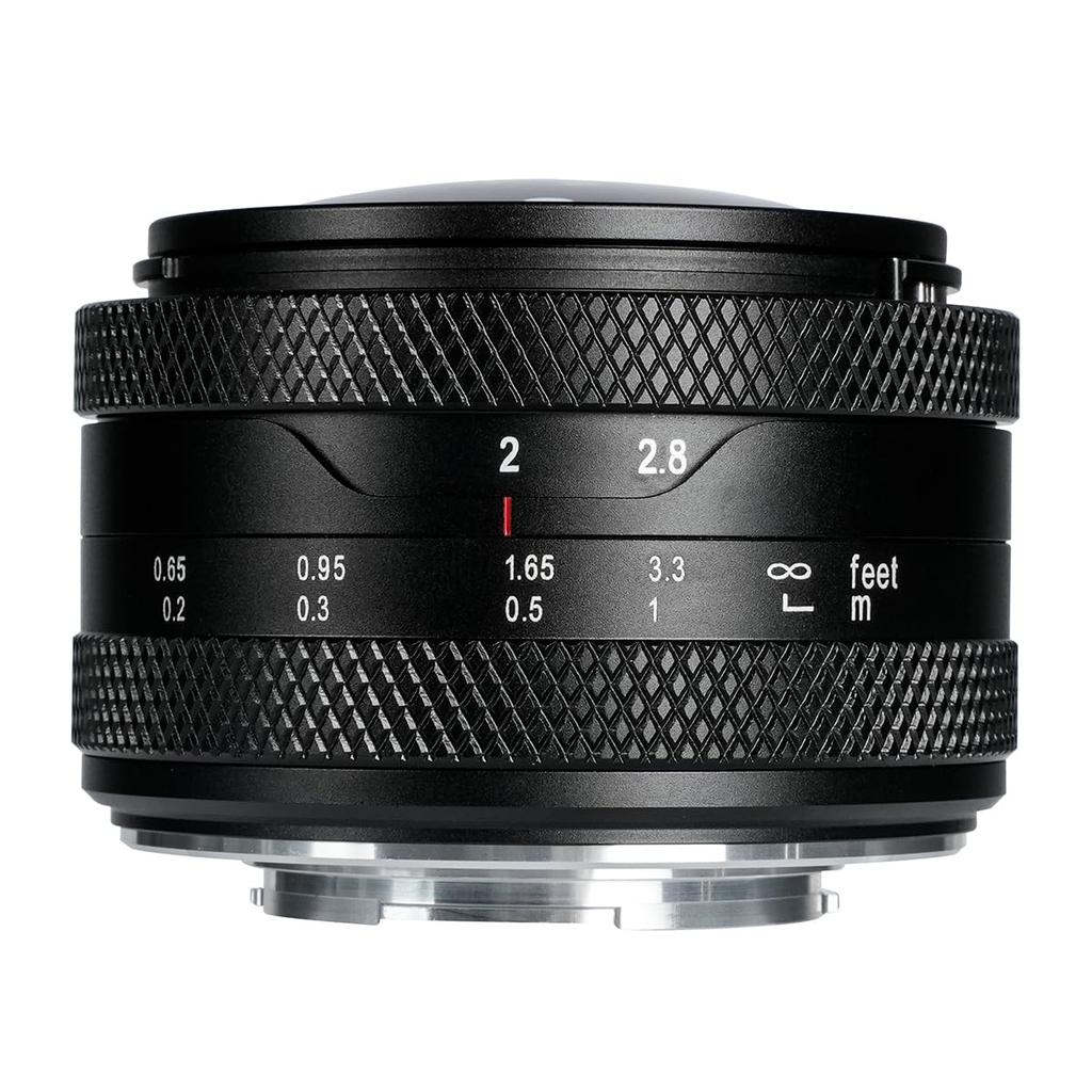 AstrHori Circular Fisheye Micro Four MF Single Large Black 6.5mm F2.0 Lens, 192° Ultra-Wide Angle, APS-C Compatible, Thirds, (Manual Focus), Focus,