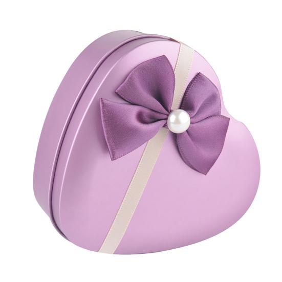 Fashion Heart Shape Bow-knot Jewelry Gift Box Present Case with Shredded Paper