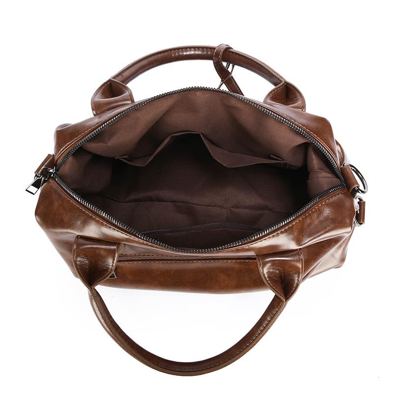 Retro Large-capacity Bag Fashionable Matte Boston Bag Hand-held Commuter Tote Bag