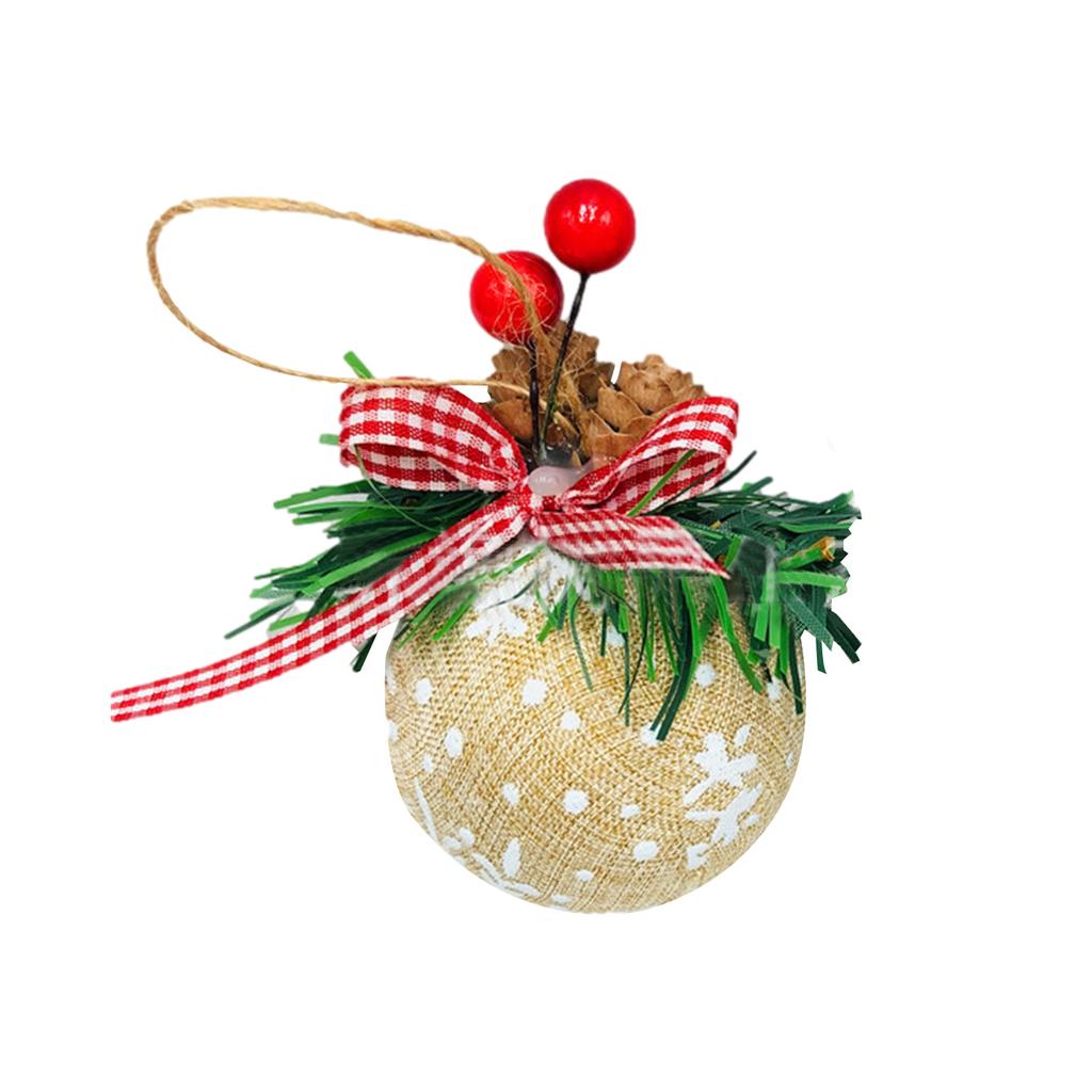 Christmas Ball Foam Fabric Covered Ornament Tree Hanging Decoration Window Display Prop