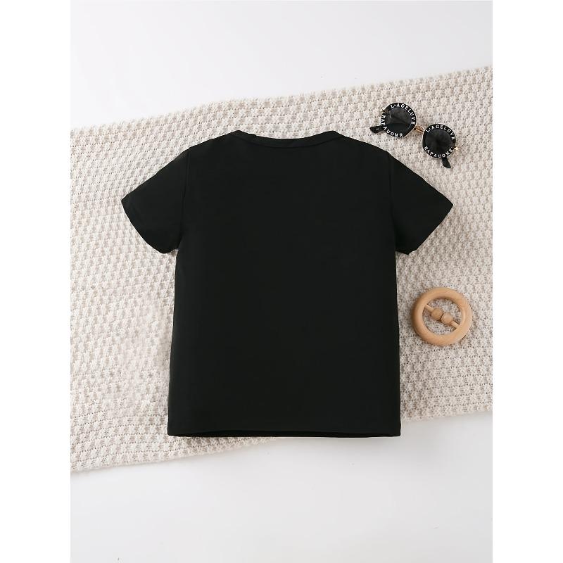 Boys Tractor & Fun Letter Print Crewneck Short Sleeve Tee, Casual Comfortable Daily Top