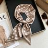 French retro polka dot long silk scarf women's spring and summer fashion temperament versatile high-end scarf headband streamer belt