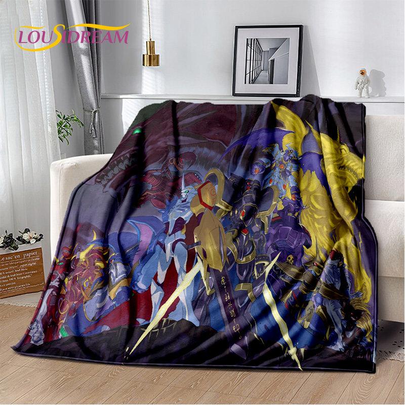 Cartoon Digimon Adventure Monster Miękki Pluszowy Koc, Flanelowy Koc Narzuta Narzuta Do Salonu Sypialni Łóżko Sofa Piknik Pokrowiec