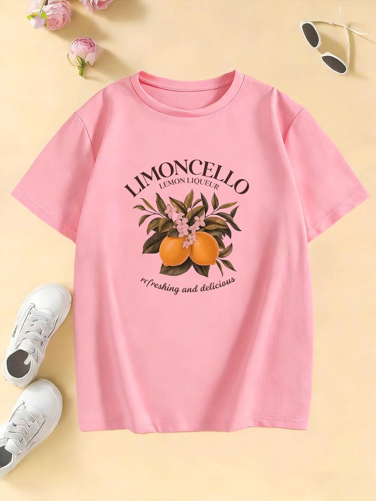 Kids Lemon Design Funny T Shirts Kids Children's T-shirt Boys Girls Summer Spring Casual Top Tee Shirt