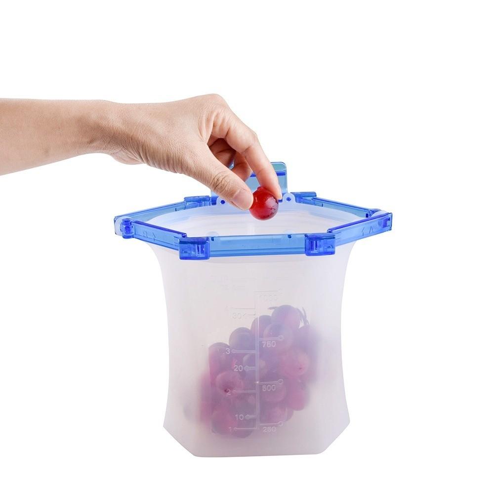 Double Lock Freezer Seal Bags Food-grade Silicone Food Storage Bag Fresh-keeping Bag Fruit