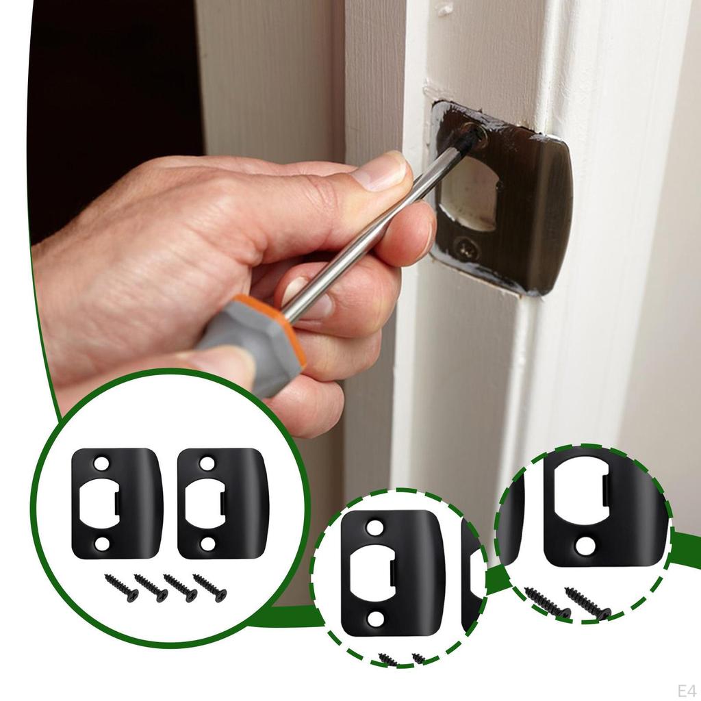 2 Pieces Door Strike Plates Latch Sturdy with Screws for Interior Doors