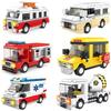Building Blocks Toy Car Vehicle Series Educational Construction Sets Fire Truck School Bus Ambulance, Trailer Gift for Boysr, Gi