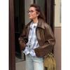 Lederjacke im Motorradstil Herbst und Winter Neue lockere Jacke Modische Lederjacke Neuer Damenmantel