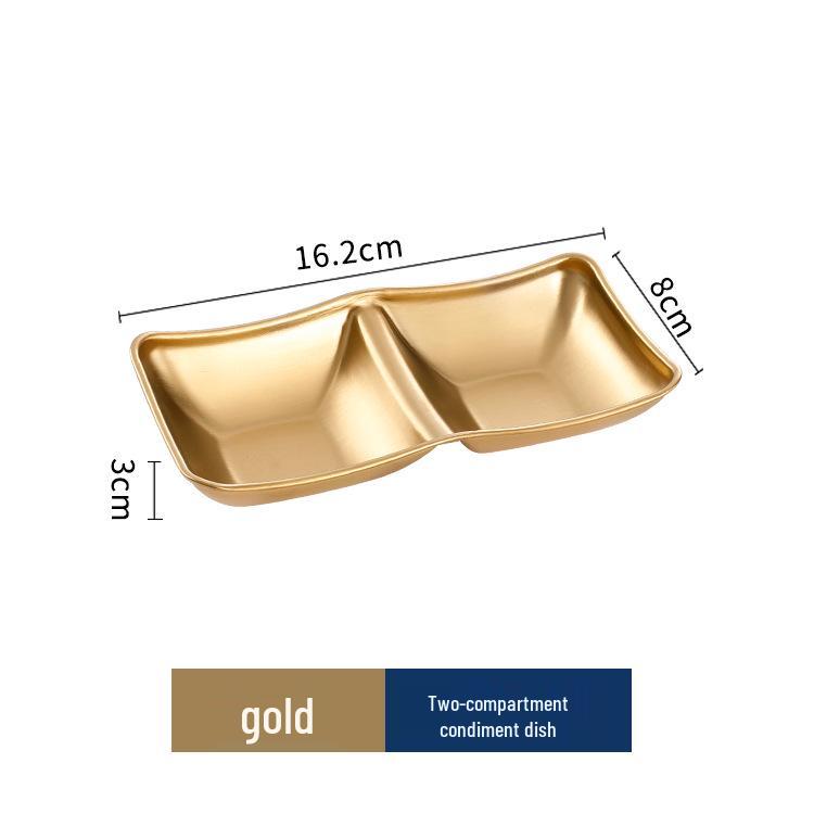 304 Stainless Steel Two- and Three-Compartment Korean Dipping Sauce and Seasoning Dish for Home Use