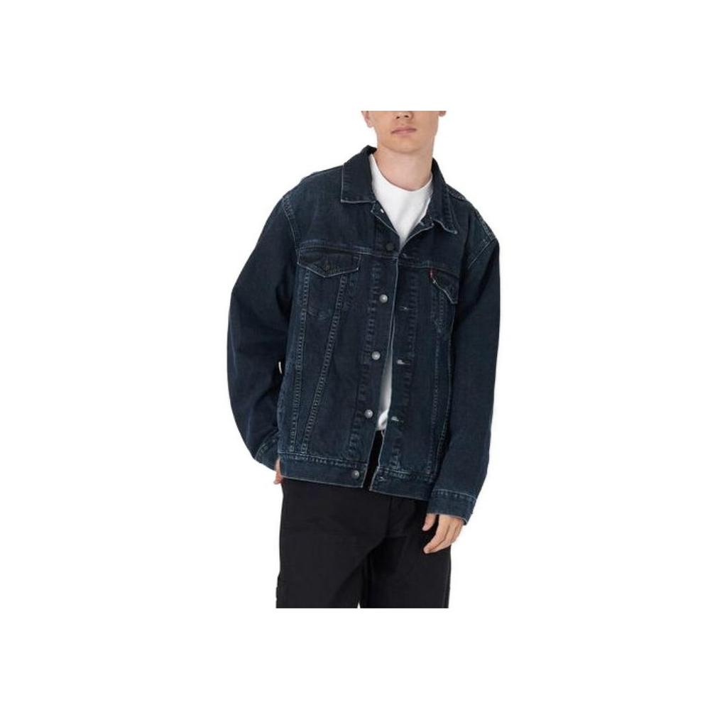 Levis Button-Down Collar Long Sleeve Jacket Men Jackets Navy-Blue A6138-0000
