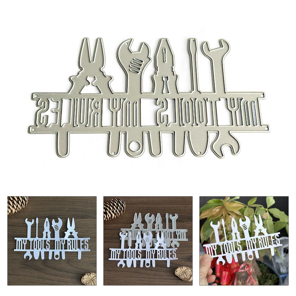 My Tools My Rules Decorative Die Cut Metal Embossing Stencils Carbon Steel Cutting Dies for Card Making Scrapbooking