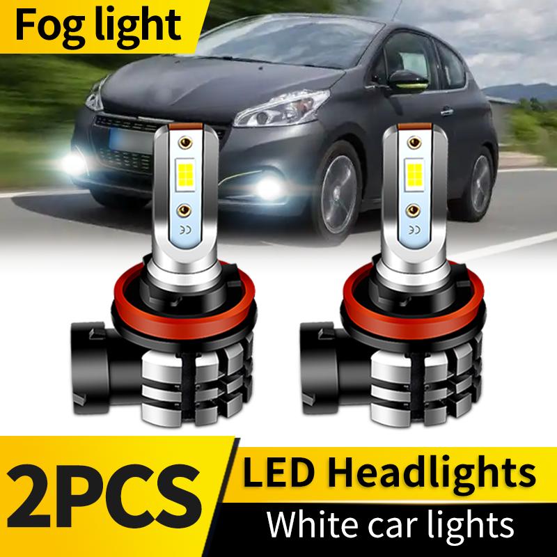 2PCS LED Headlight Bulb Kit H7 High Low Beam H11 Fog Lights 6000K White Bulbs Bright Lamp Canbus For Peugeot 208 GT 2014-2017