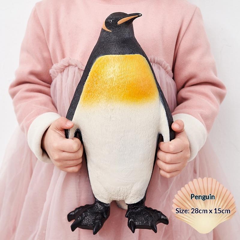 Soft Rubber Marine Animal Model Realistic Great White Shark Blue Whale Turtle Megalodon Duck Toys Collectible Action Figures