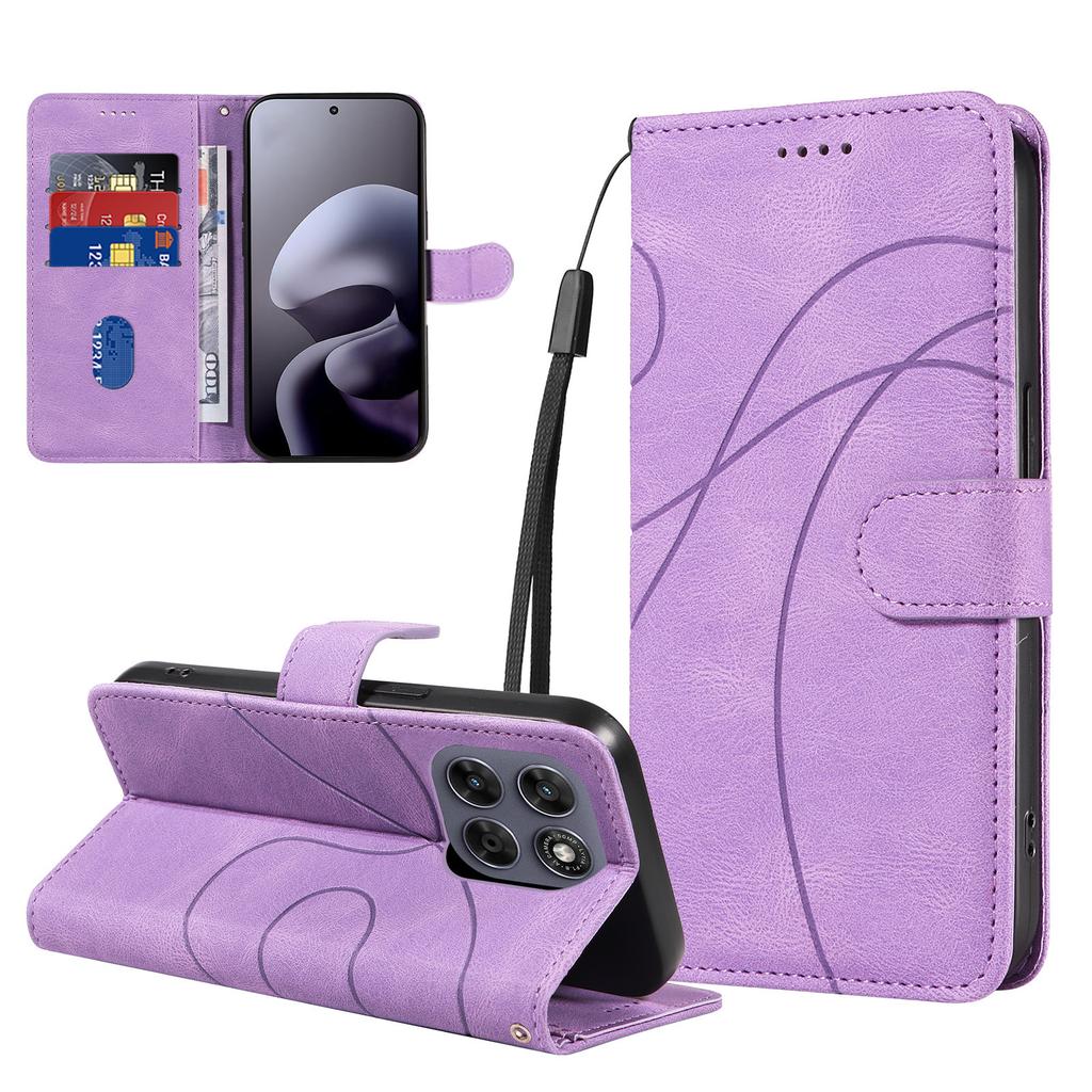 Applicable MOTO G06 4G Curved Crease Phone Leather Case G04Flip cover with card slot G35Leather protective case