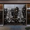 Glittery Gold & Silver Christmas Tree and Snowflake Window Clings