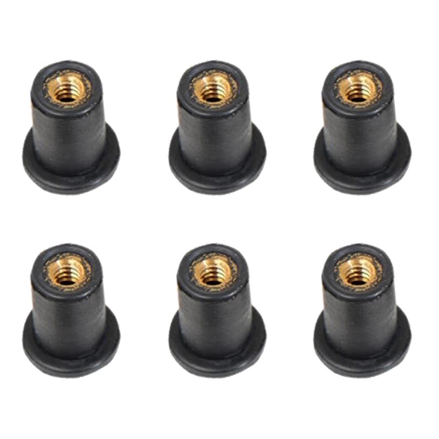 M5 Rubber WellNut 5mm Metric Motorcycle Windscreen Well Nut Wellnuts Brass NUTS 100 Pcs