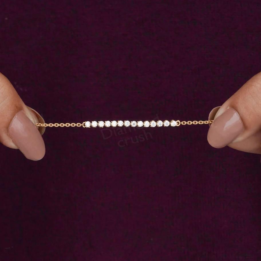 Sterling Silver s925 Rhinestone Bracelet: Simple, Fashionable & Versatile Gift for Girls 925 Silver