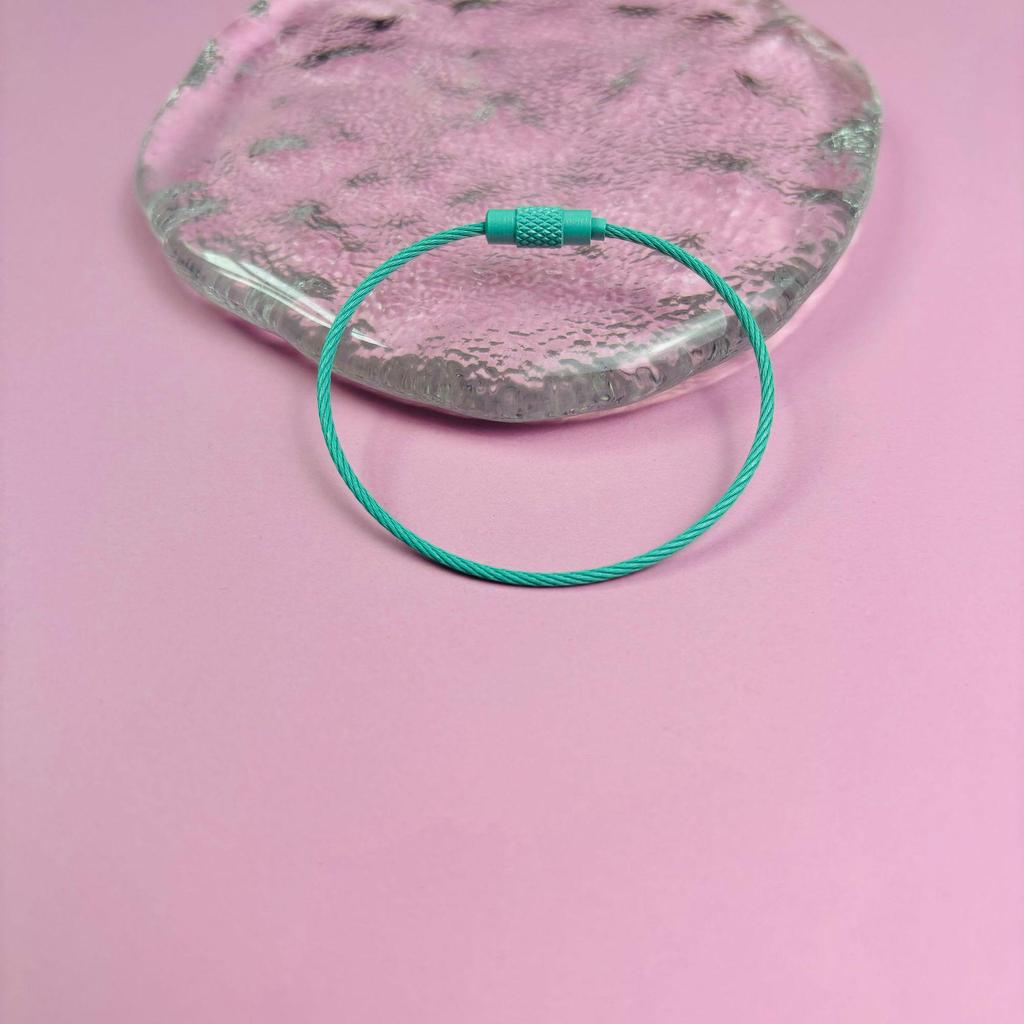 Punktfärgad Emaljerad Ståltrådsring, Målad/Rostfri Stålring, Repspänne, Godisfärgad Ståltrådsrep