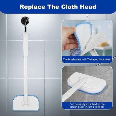 Ergonomic Long Handle Tub Brush Scrubber Versatile No-Scratch Tile Scrubbers Deep-Clean Grout Cleaner Home